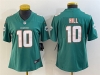 Women's Miami Dolphins #10 Tyreek Hill Aqua Vapor Limited Jersey